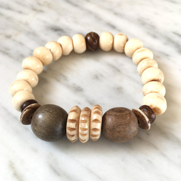 Tribal Bracelet | Palm Wood + Bone - burnmark