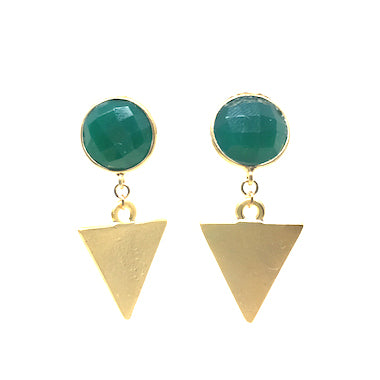 Triangle Drop Earrings | Emerald - burnmark