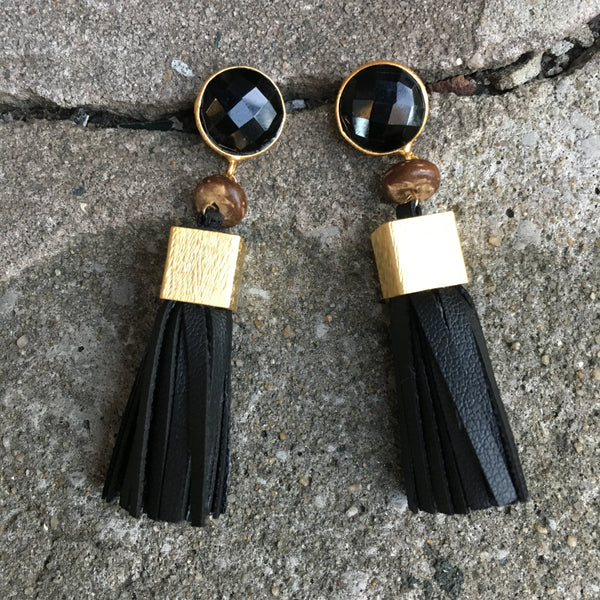 Leather Tassel Earrings | Pukalet + Onyx - burnmark