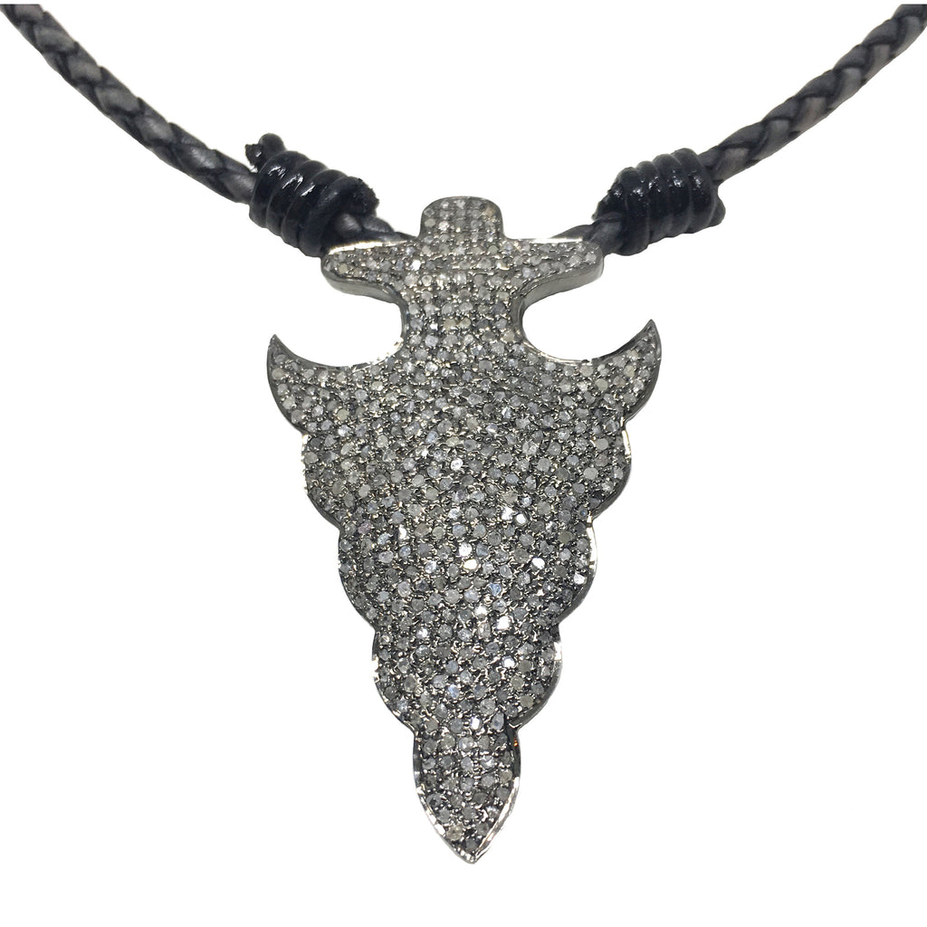 Pave Diamond Arrowhead Necklace - burnmark