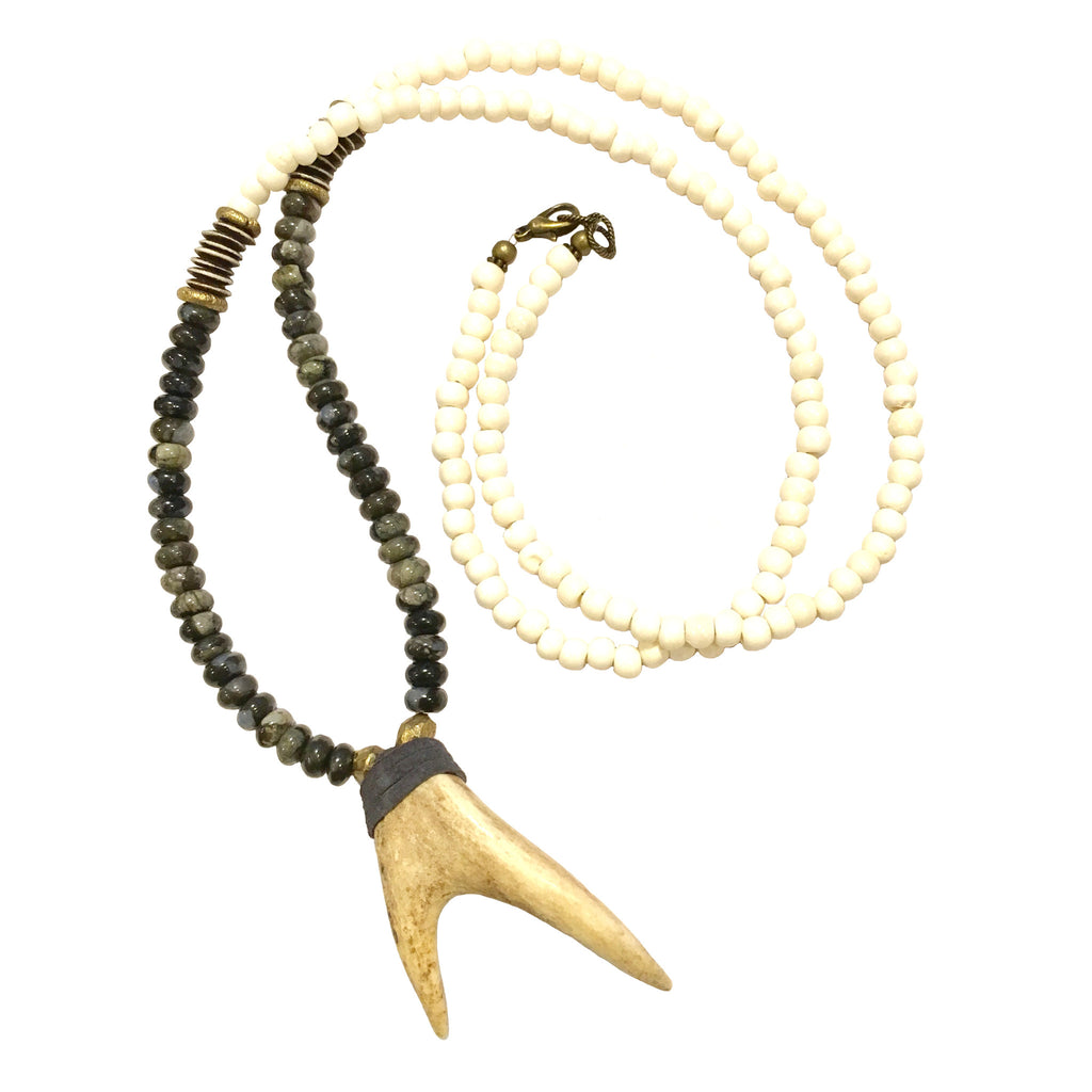 Bowery Necklace | African Brass + Jasper - burnmark