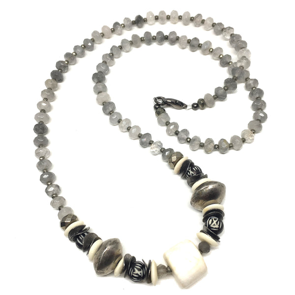 Leroy Necklace | Agate and African Silver - burnmark