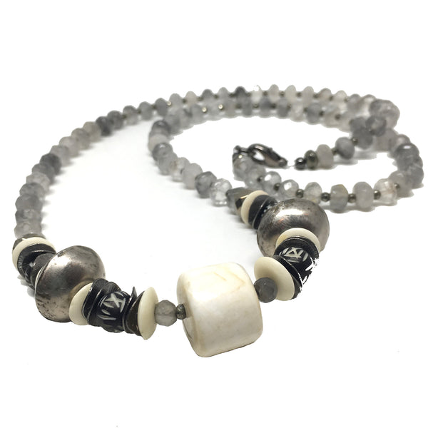 Leroy Necklace | Agate and African Silver - burnmark