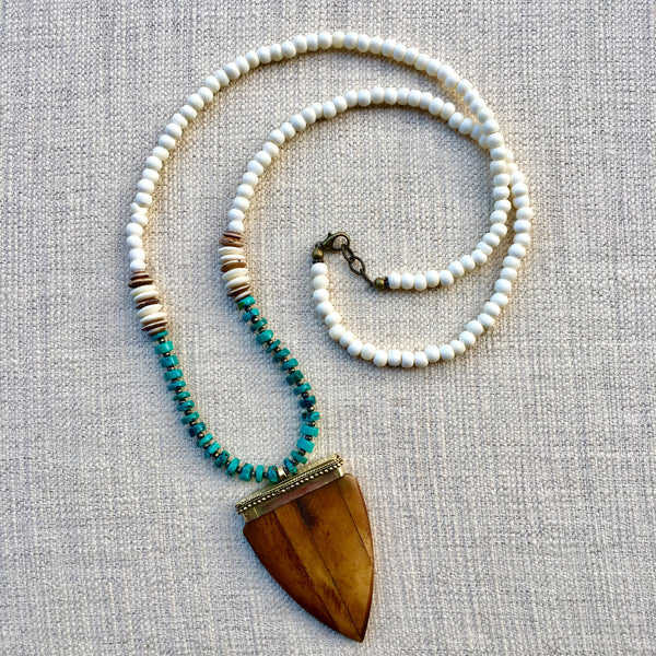 Bedford Necklace | Turquoise + Pyrite - burnmark