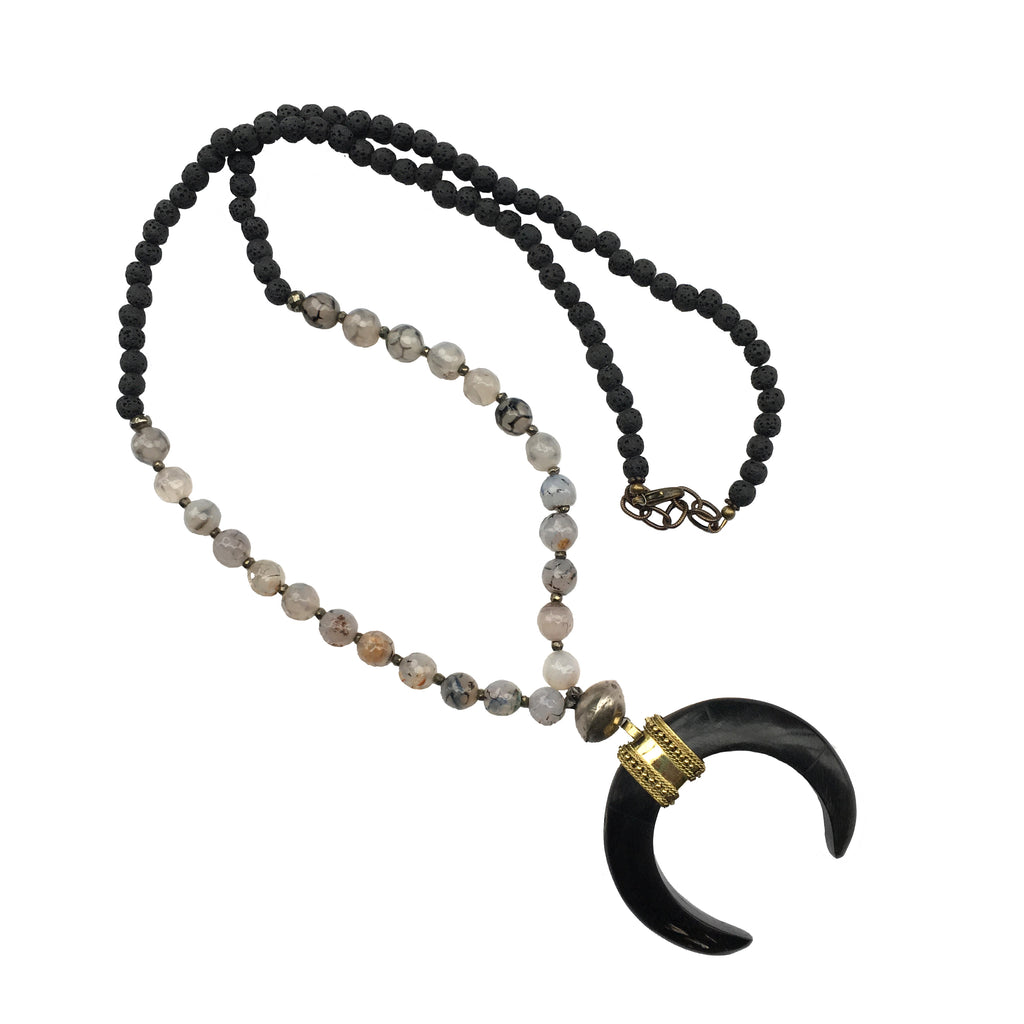 Perry Necklace | Agate + Lava - burnmark