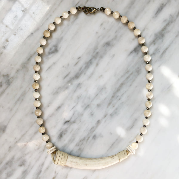 Bowery Necklace | Riverstone + Pyrite - burnmark